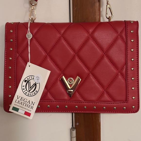 Valentino Orlandi Red Quilted Crossbody Bag - Picture 2 of 10